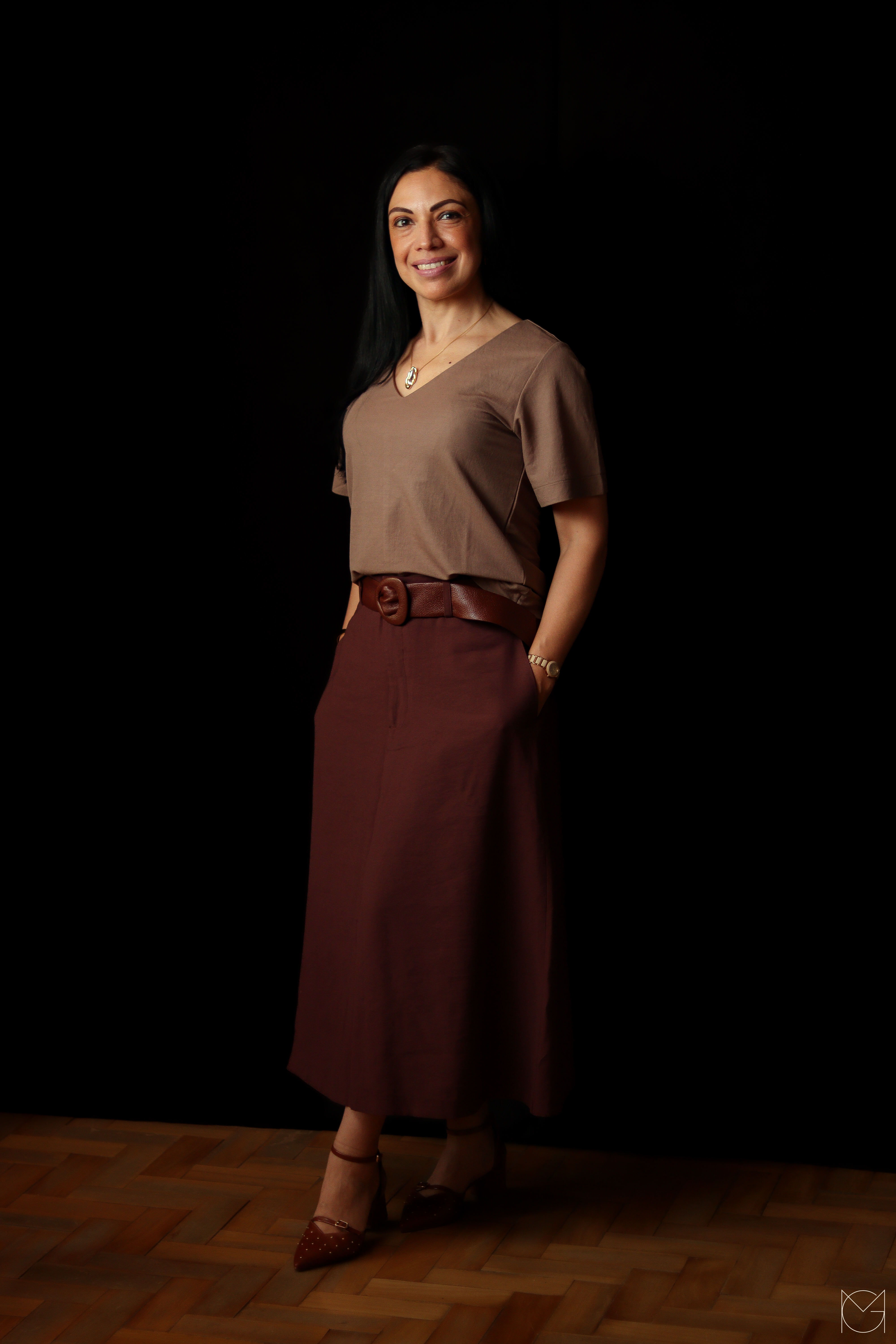 Retrato de branding com styling refinado